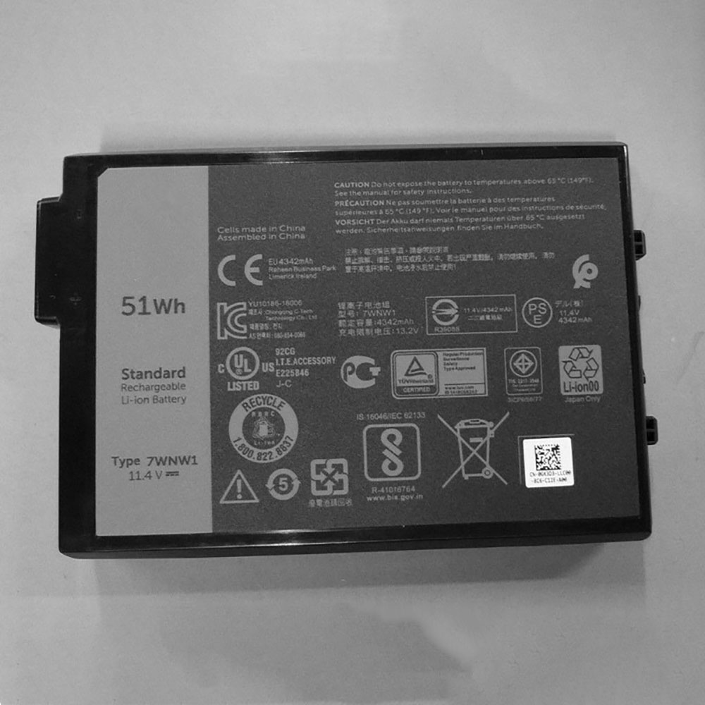 Batería ordenador 4342mAh/51Wh 11.4V 0DMF8C-baterias-4342mAh/DELL-7WNW1