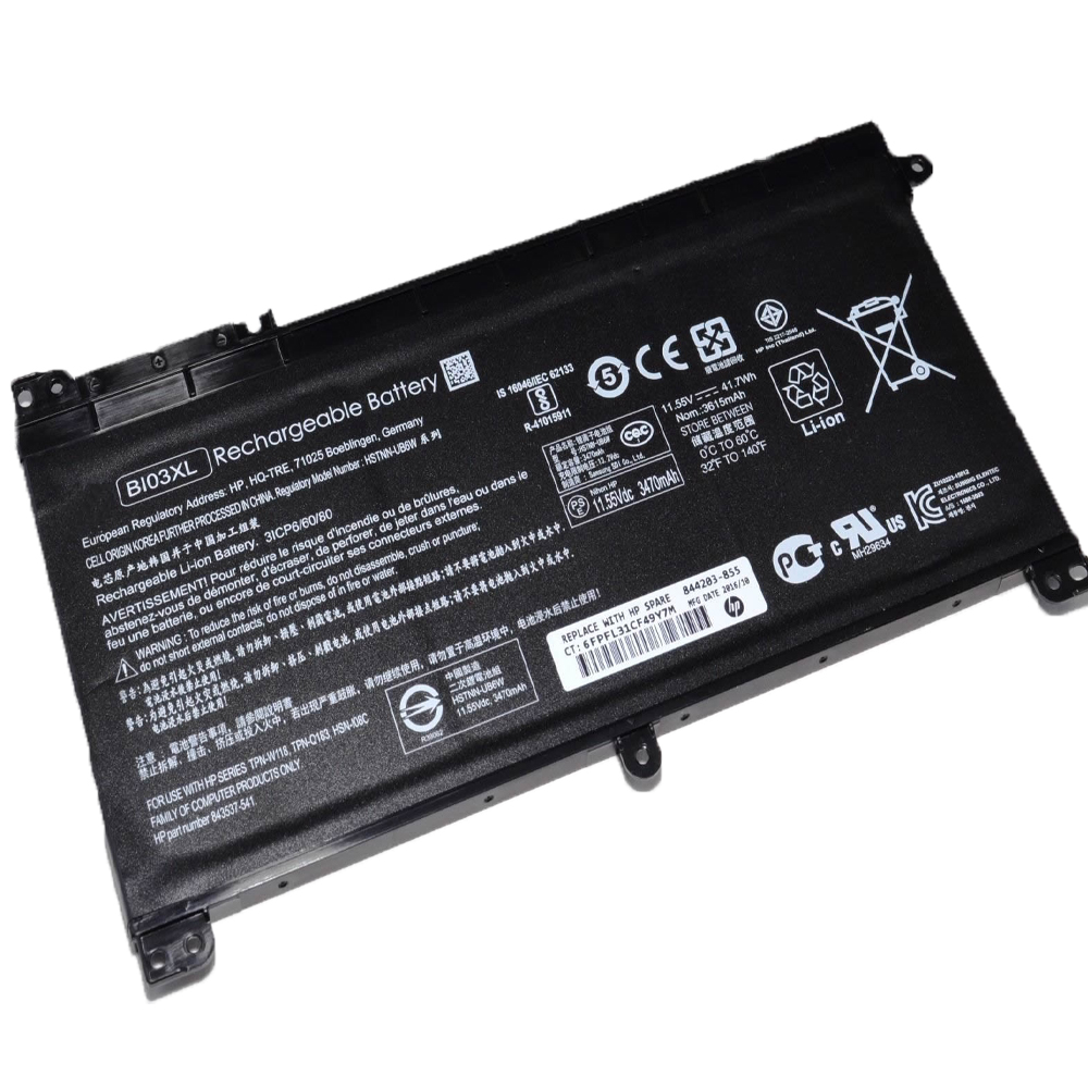 Batería ordenador 3479mAh/41.7Wh 11.55V HSTNN-UB6W-baterias-3479mAh/HP-843537-541