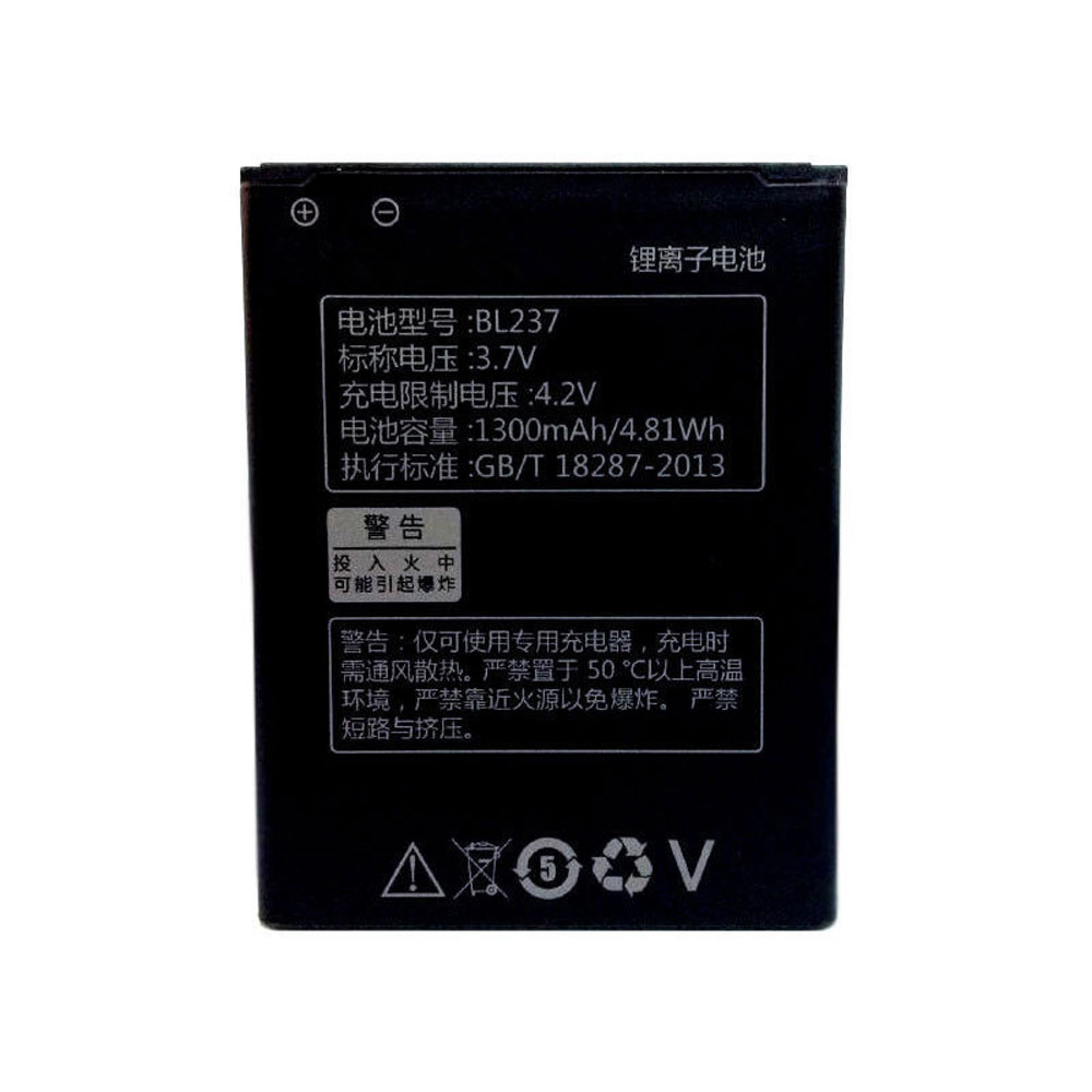 Batería  1300MAH/4.81Wh 3.7V/4.2V BL237-baterias-1300MAH/LENOVO-BL237-baterias-5000mAh/LENOVO-BL237