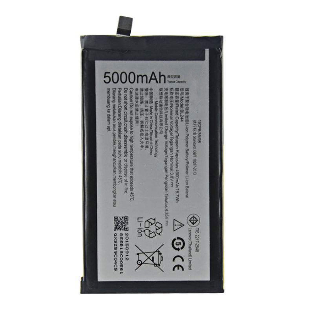Batería  4900MAH/18.70Wh 3.8V/4.35V BL244-baterias-4900MAH/LENOVO-BL244-baterias-5000mAh/LENOVO-BL244