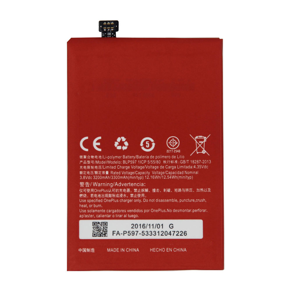 Batería  3200/3300mAh (Min/Typ.). 3.8V./ 4.35V BLP597-baterias-3200mAh-/OPPO-BLP597