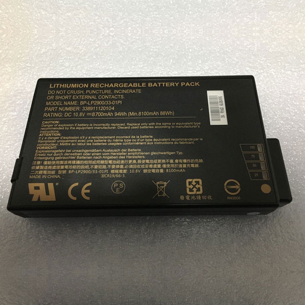 Batería ordenador 94Wh/8700mAh 10.8V BP-LP2900/33-01PI-baterias-94Wh/GETAC-338911120104