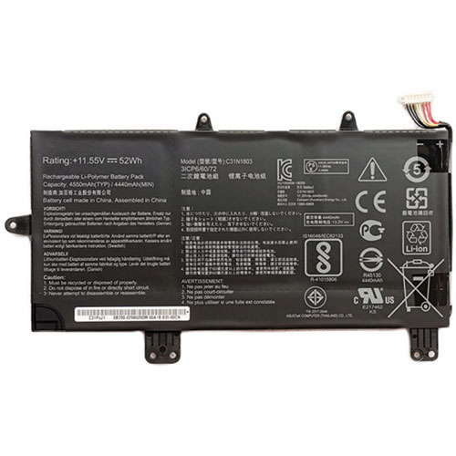 Batería ordenador 52Wh/4550mAh 11.55V C21N1414-baterias-38Wh-/ASUS-C31N1803