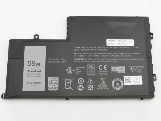Batería ordenador 58Wh/7600mAh 7.4V 1V2F6-baterias-58Wh/DELL-0PD19