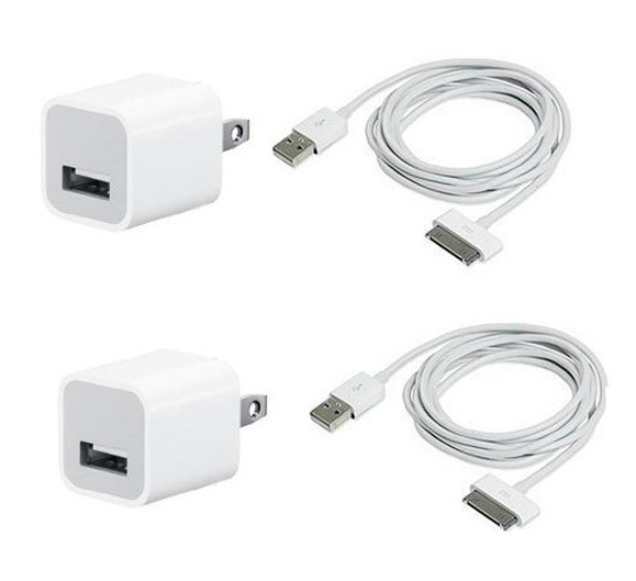 Batería ordenador portátil 2X USB USA AC Power Adapter Wall Charger Plug + SYNC Cable iPod iPhone 3GS 4 4S
