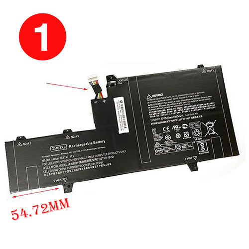 Batería ordenador 57Wh 11.55V 863167-1B1-baterias-7000mah/HP-OM03XL