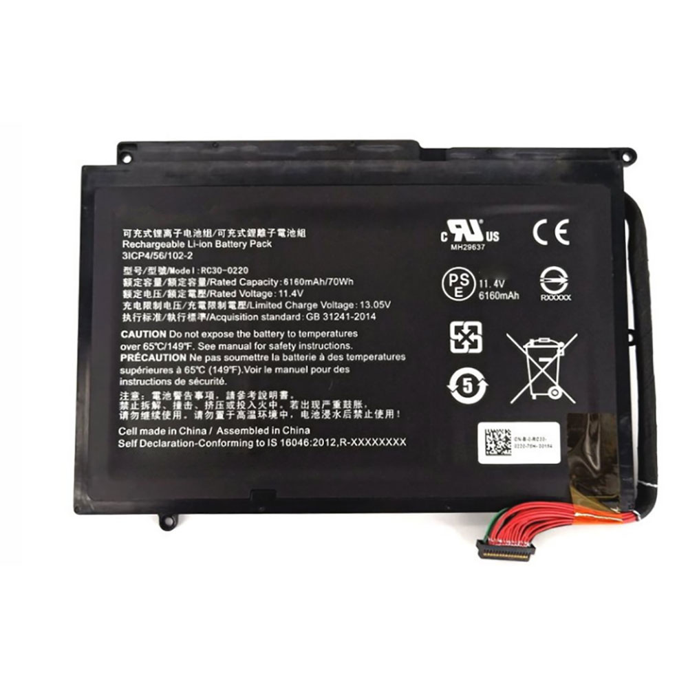 Batería ordenador 6160mAh 11.4V RZ09-0102-baterias-6400mAh/RAZER-RC81-0112-baterias-2800mAh/RAZER-RC30-0270-baterias-65WH-/RAZER-RC30-0220