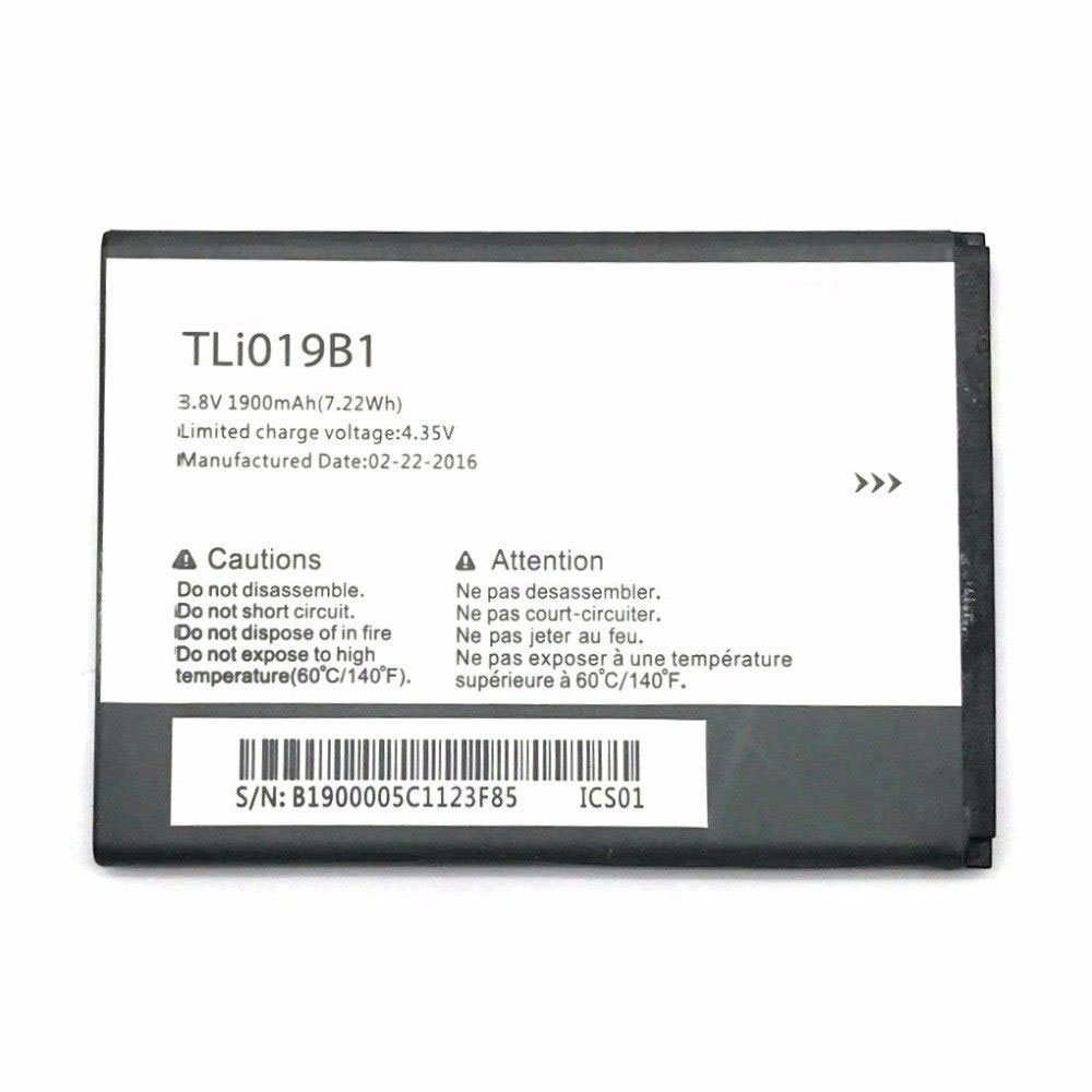Batería  1900MAH/7.22Wh 3.8V/4.35V TLI019B1-baterias-1900MAH/ALCATEL-TLI019B1-baterias-1900MAH/ALCATEL-TLI019B1-baterias-1900MAH/ALCATEL-TLI019B1-baterias-1900MAH/ALCATEL-TLI019B1