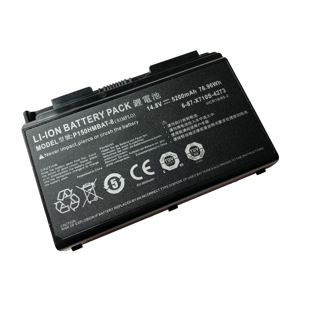 Batería ordenador 5200mah/76.96Wh 14.8V P150HMBAT-8-baterias-5200mah/CLEVO-6-87-X710S-4271